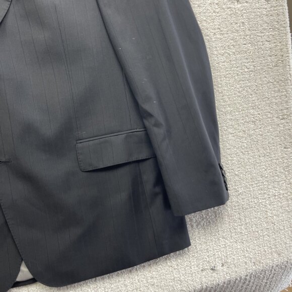 Hugo Boss Pasolini Movie Wool Blazer Men 46R Black w/ Blue Pinstripe Sport Coat* - Picture 4 of 16